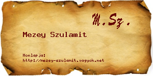 Mezey Szulamit névjegykártya